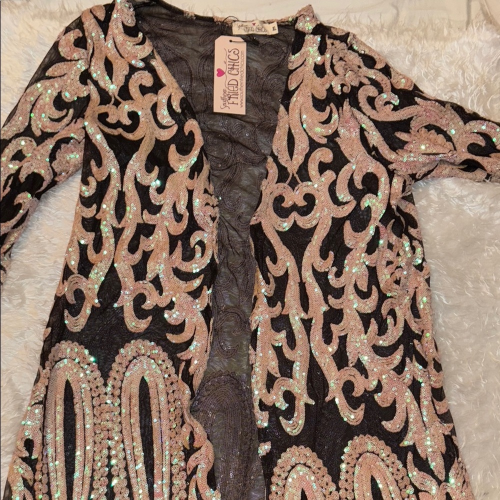 Chic Women's Sequin Dress - Black and Gold
